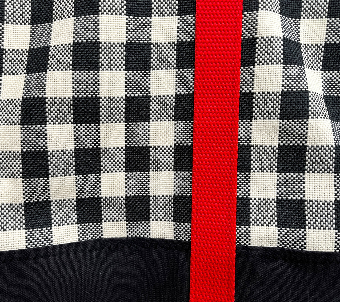 Tote Bag: Black & White Check Recycled Polyester Tote Bag – Handmade & Eco-Conscious Design