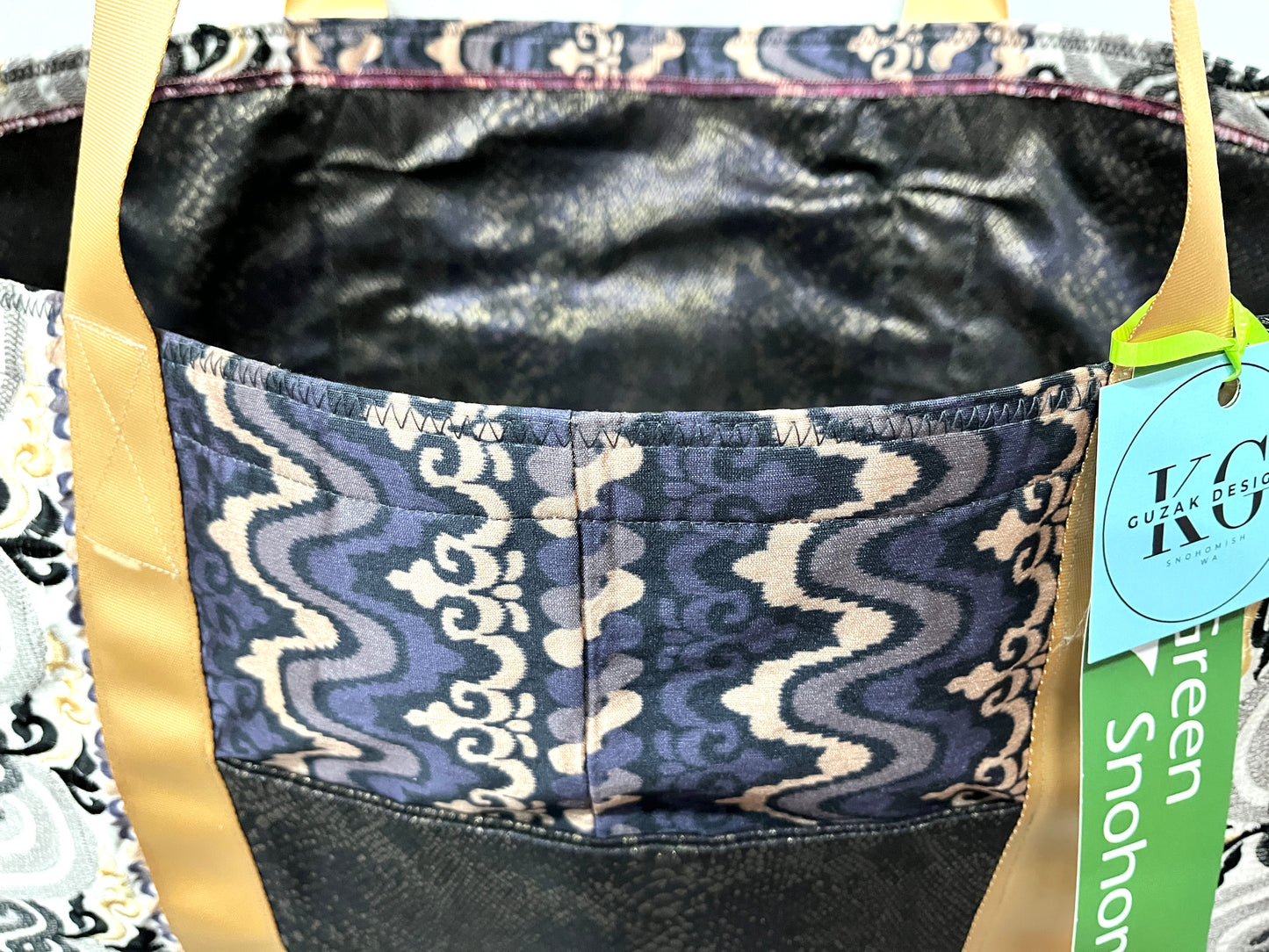 Yoga Mat Bag - Squiggles Galore with outside pocket