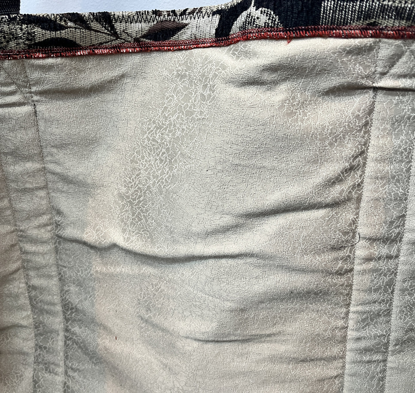 Yoga Mat Bag gray and Black plant pattern outside pockets beige lining