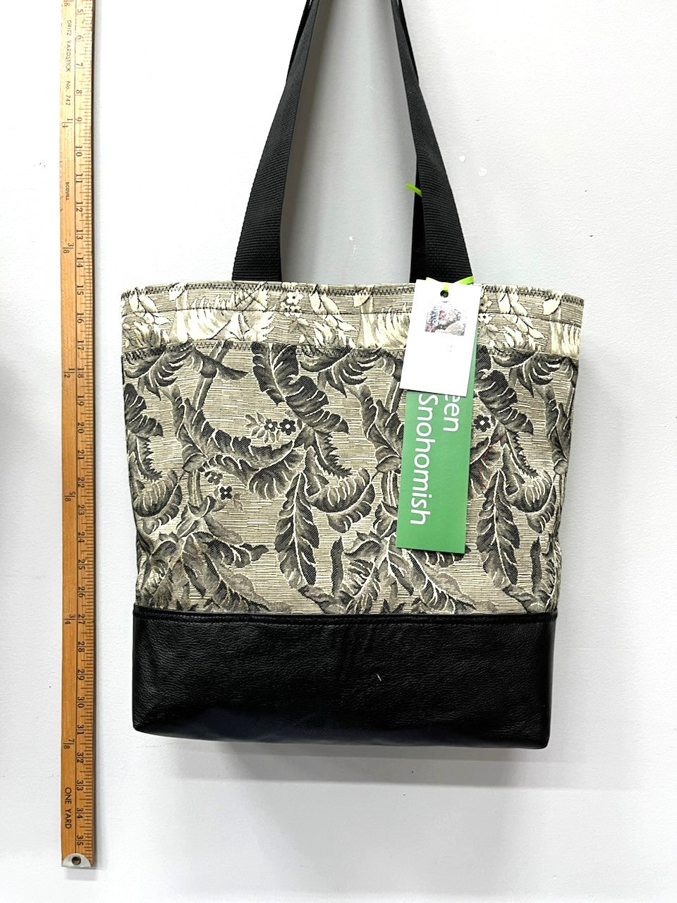 Glistening Two-Tone Black & Gray Recycled Polyester Tote Bag – Sustainable & Chic