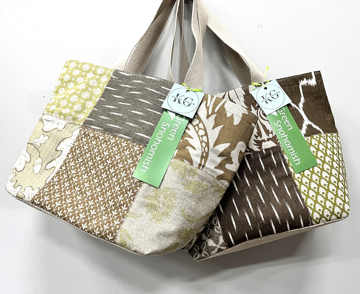 Tote Bag: Linen fabric sample series #4 - inside pocket