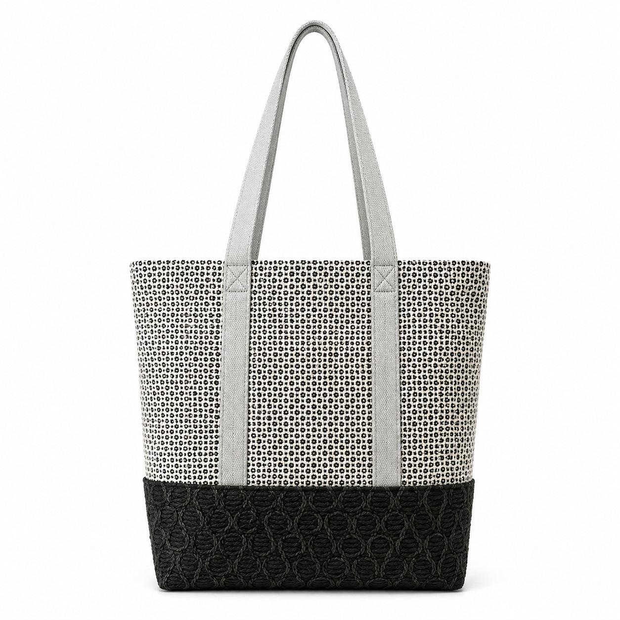 Tote Bag: Taupe Gray Check Upholstery Recycled Tote – Durable & Eco-Friendly Handcrafted Bag