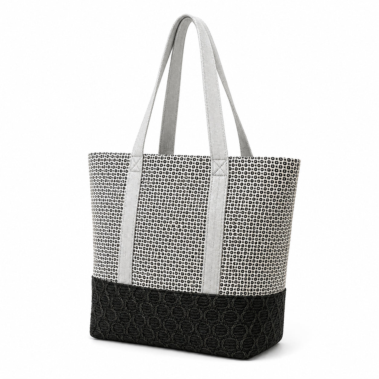 Tote Bag: Taupe Gray Check Upholstery Recycled Tote – Durable & Eco-Friendly Handcrafted Bag