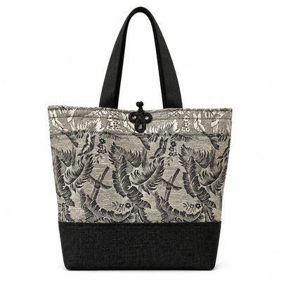 Glistening Two-Tone Black & Gray Recycled Polyester Tote Bag – Sustainable & Chic