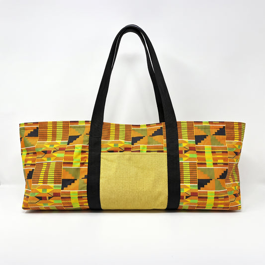 Yoga Mat Bag - Bright African print with outside pockets