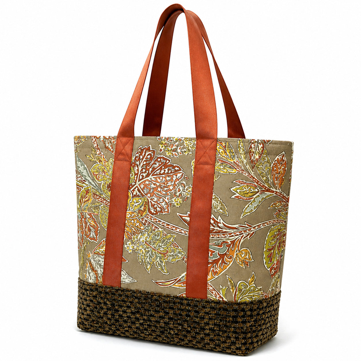 Tote Bag: Garden Floral Print Upcycled Tote Bag – Handmade Eco-Friendly Carry Bag