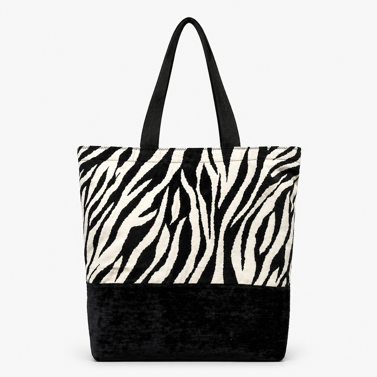 Tote Bag: Zebra Stripe Recycled Cotton Handmade Tote – Bold & Sustainable Fashion Bag