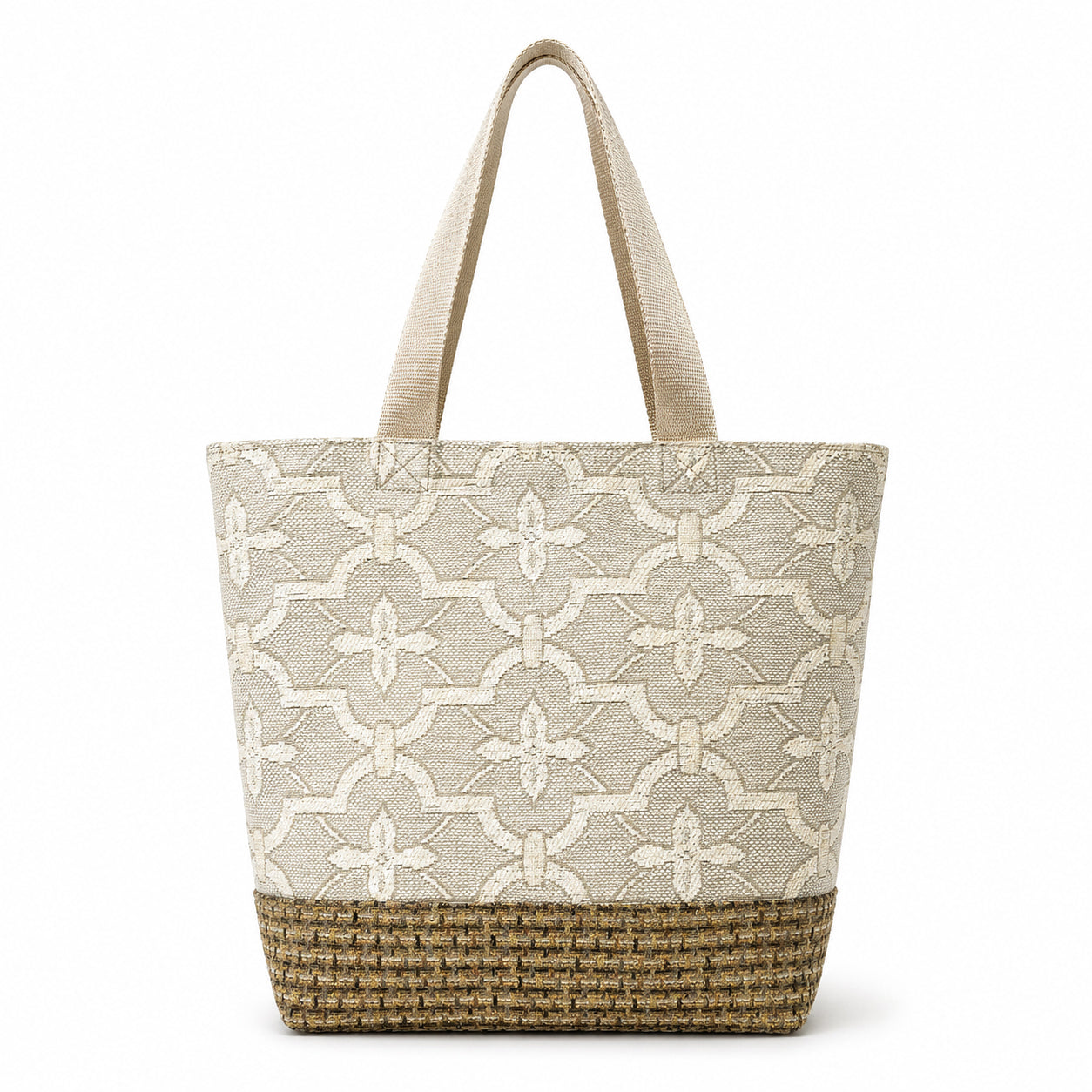 Tote Bag: Geometric Pattern Upcycled Tote Bag – Handmade Sustainable Utility Bag