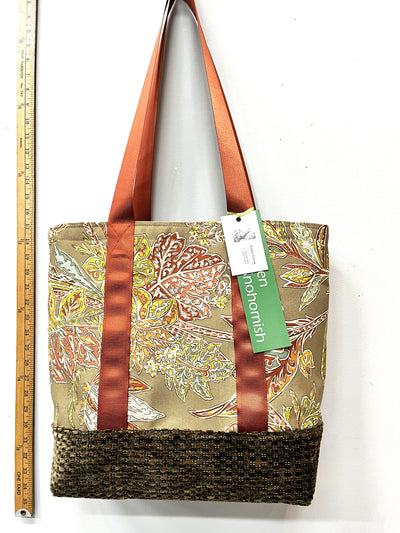Garden Floral Print Upcycled Tote Bag – Handmade Eco-Friendly Carry Bag