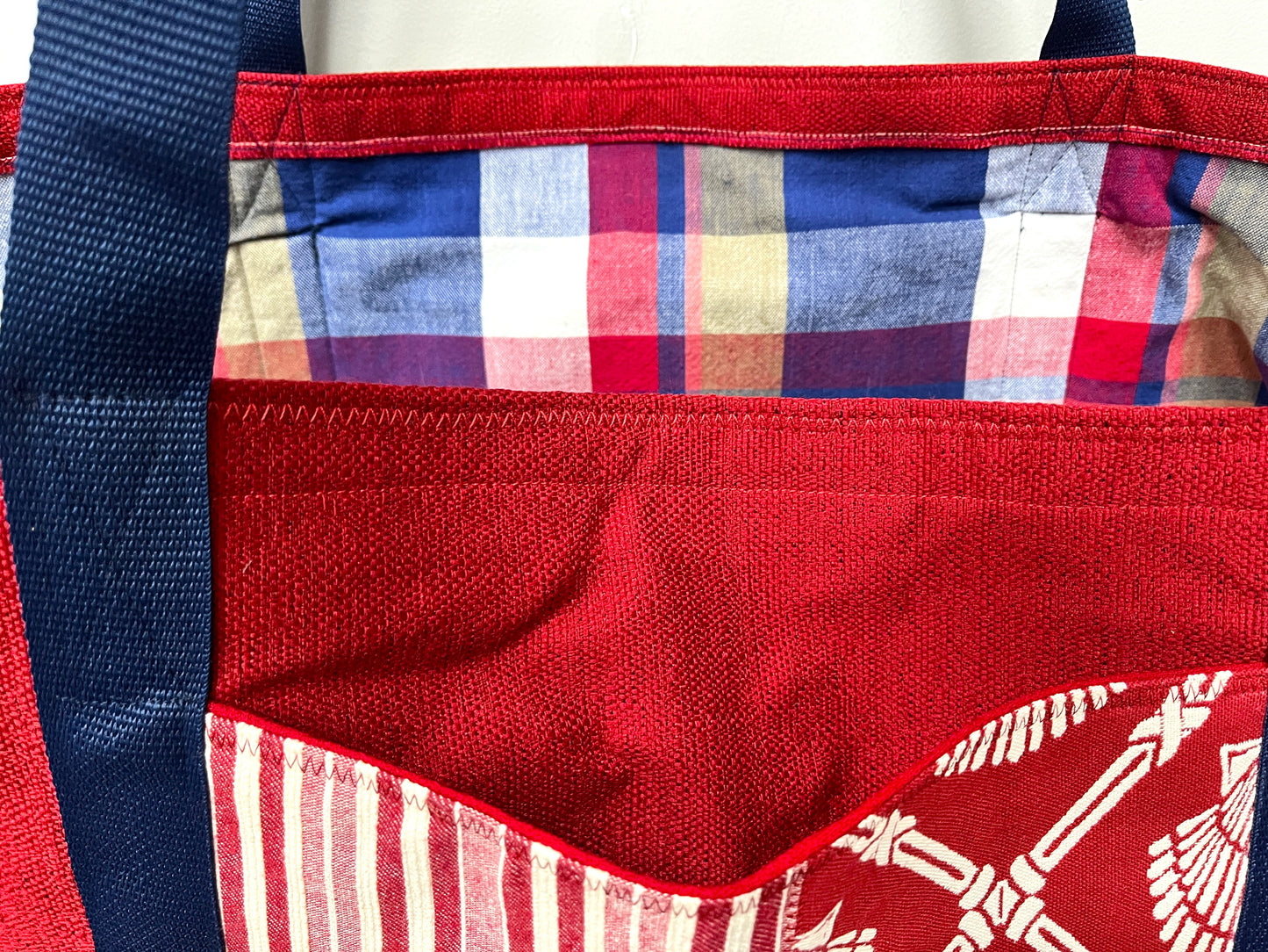 Yoga Mat Bag - Red White & Blue with outside pocket