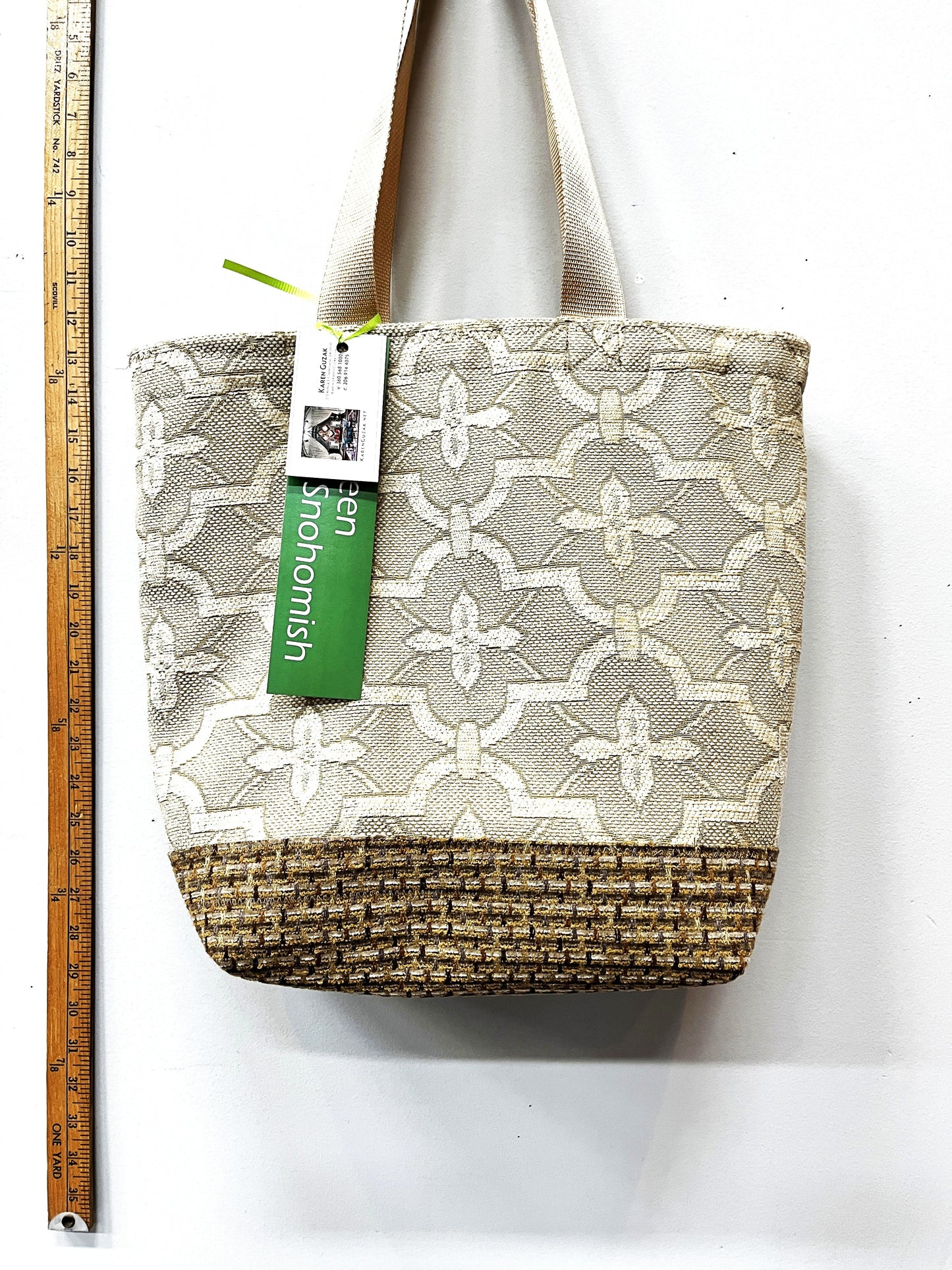 Geometric Pattern Upcycled Tote Bag – Handmade Sustainable Utility Bag