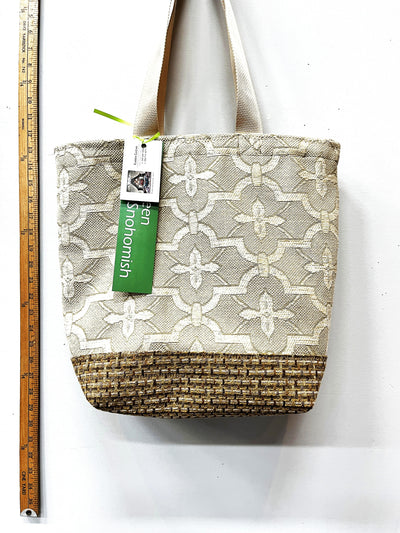 Geometric Pattern Upcycled Tote Bag – Handmade Sustainable Utility Bag