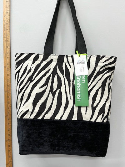 Zebra Stripe Recycled Cotton Handmade Tote – Bold & Sustainable Fashion Bag