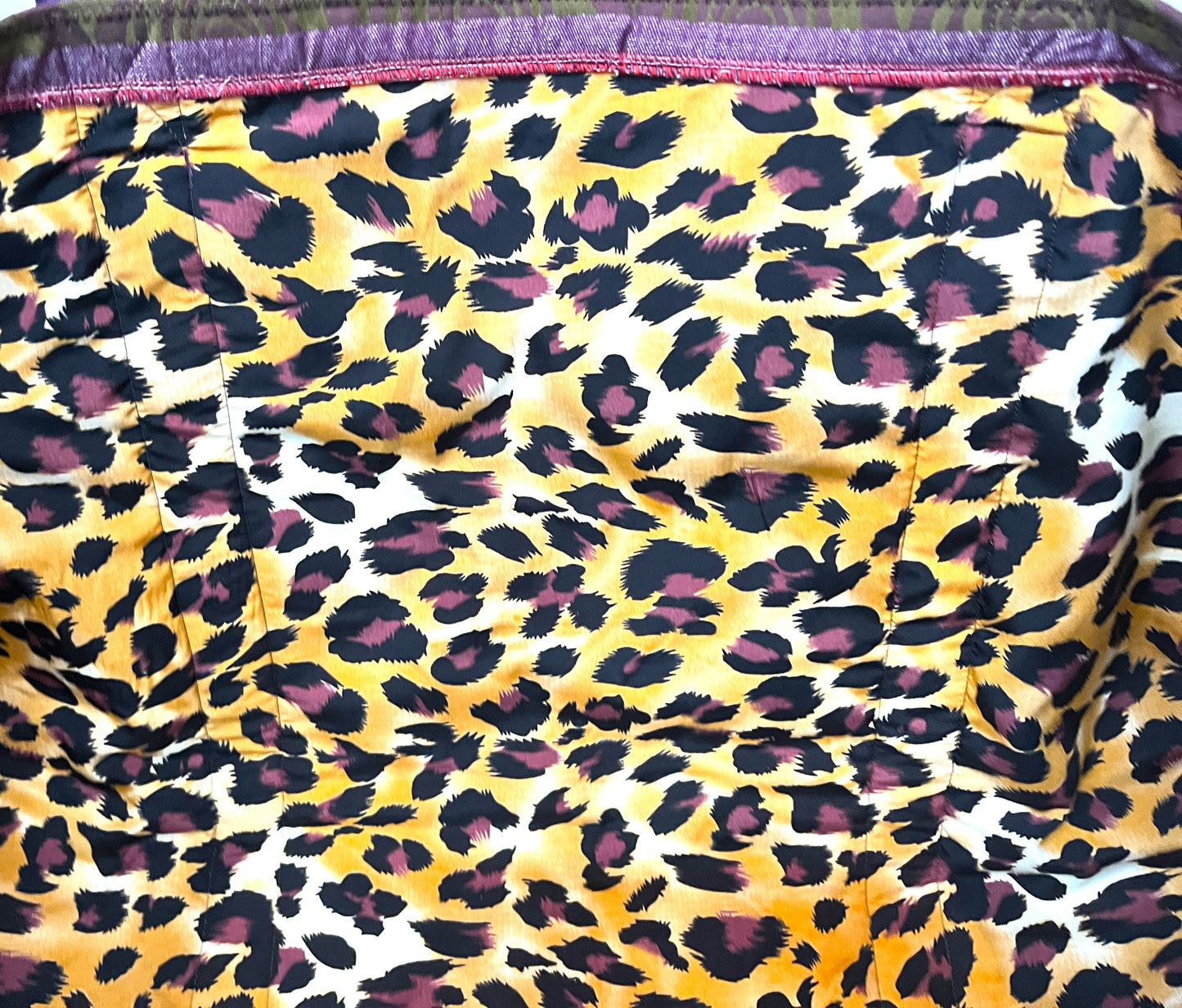 Yoga Mat Bag brown and purple swirls with leopard lining