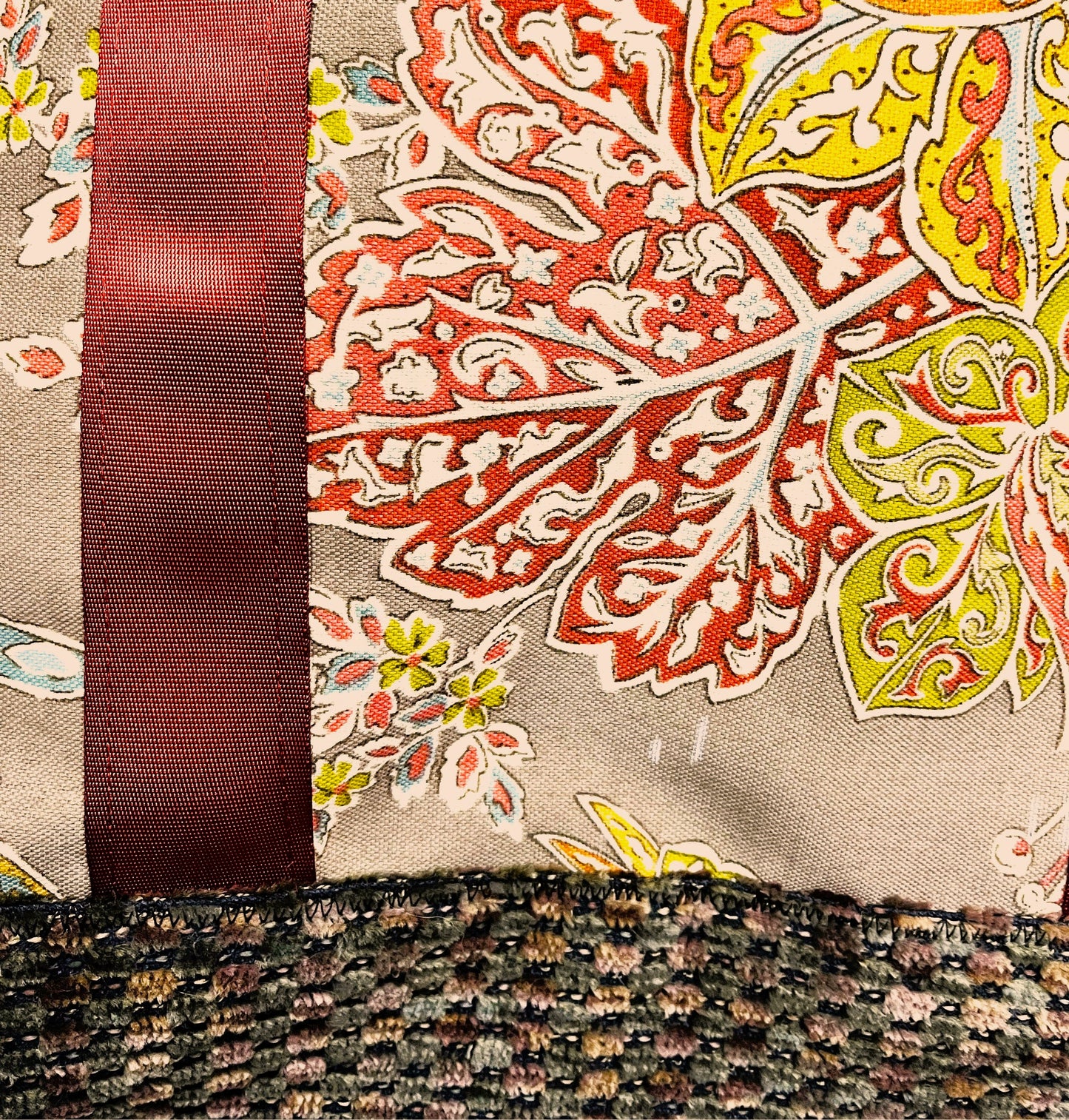 Tote Bag: Garden Floral Print Upcycled Tote Bag – Handmade Eco-Friendly Carry Bag