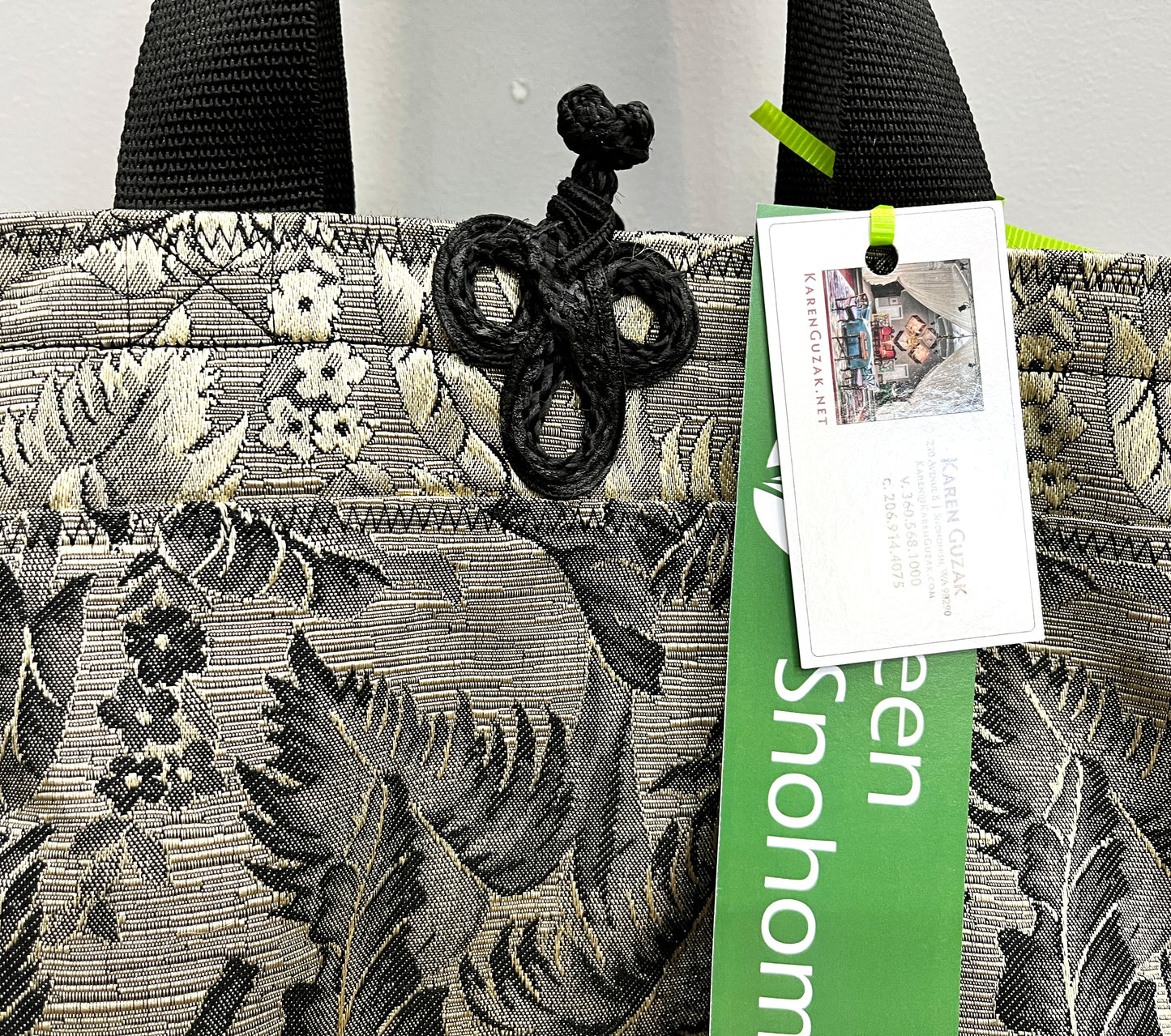 Tote Bag: Glistening Two-Tone Black & Gray Recycled Polyester Tote Bag – Sustainable & Chic