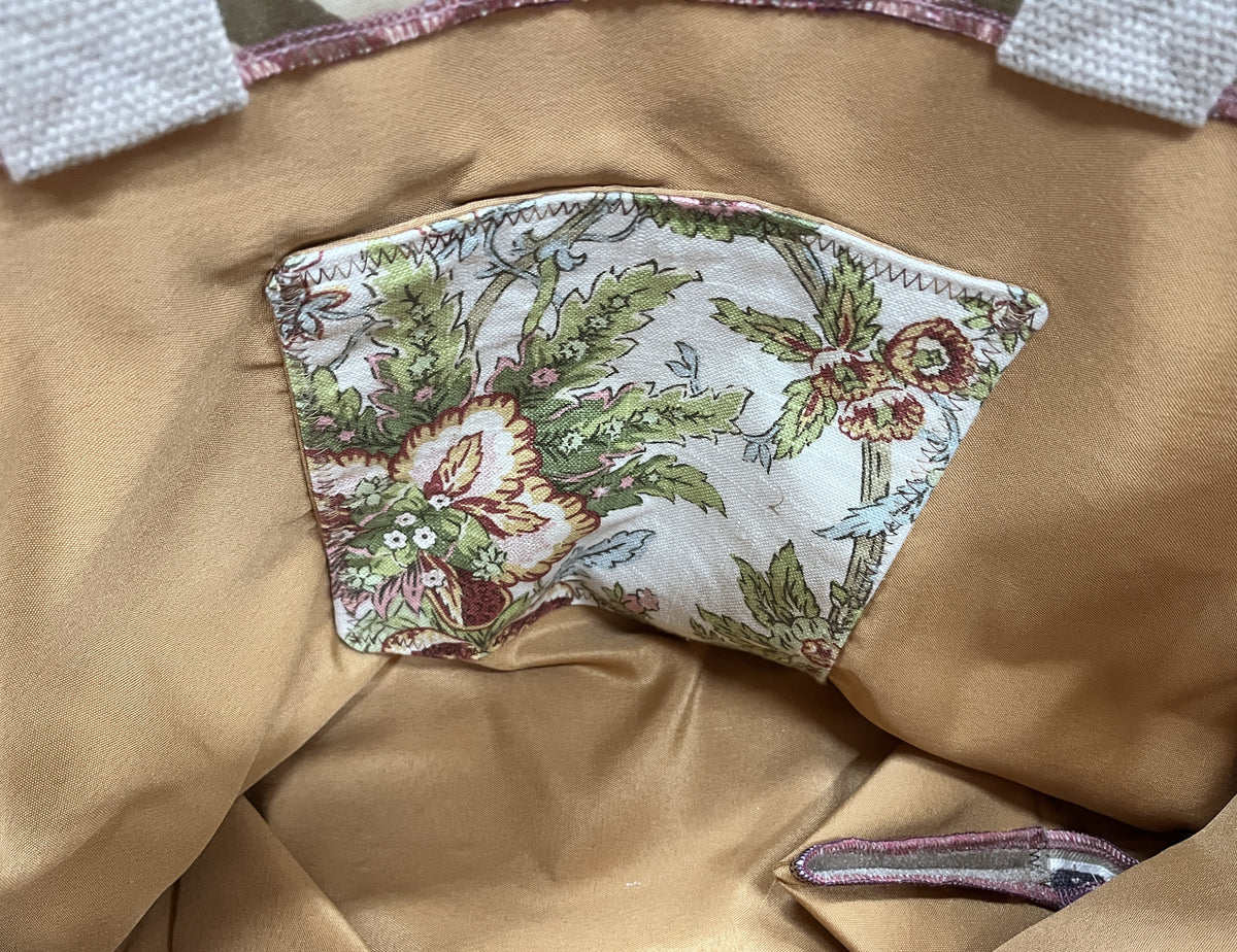 Tote Bag: Linen fabric sample series #1 - inside pocket