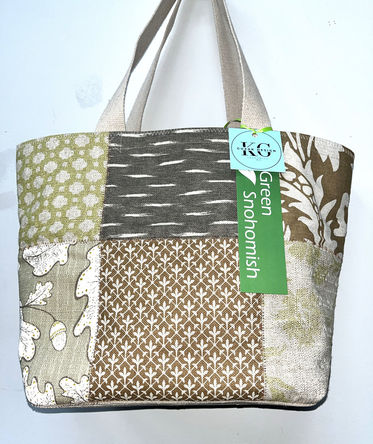 Tote Bag: Linen fabric sample series #3- inside pocket