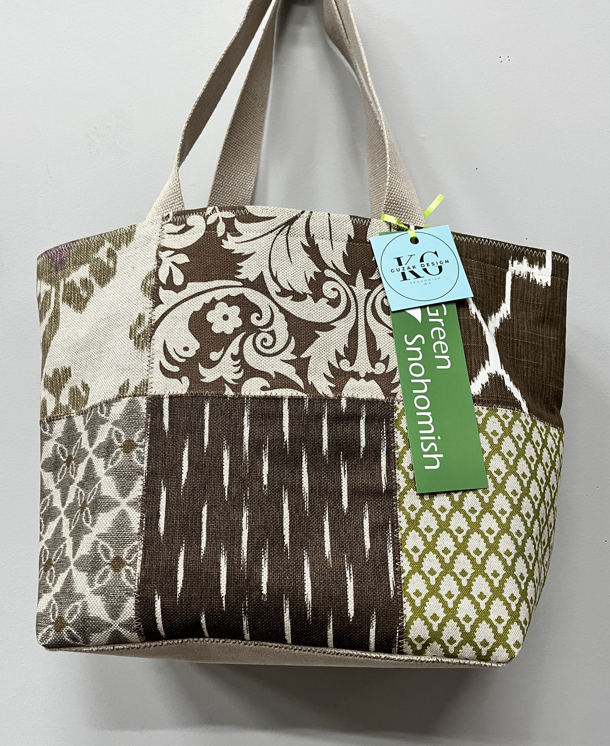 Tote Bag: Linen fabric sample series #4 - inside pocket