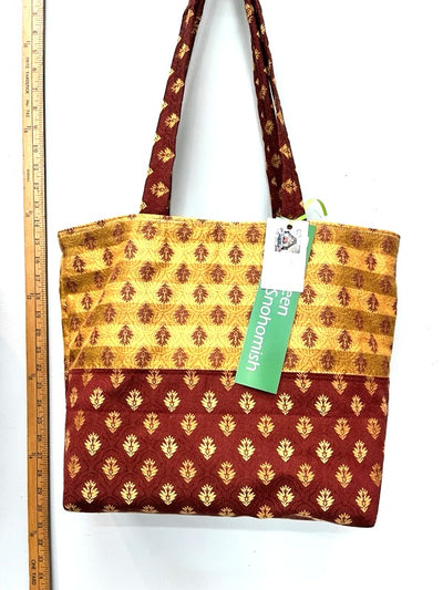 Rust & Orange Recycled Poly Tote Bag – Eco-Friendly & Handmade