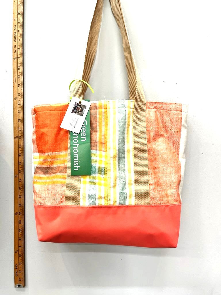 Peaches & Creams Recycled Cotton Tote from Indian Tablecloth – Soft & Stylish