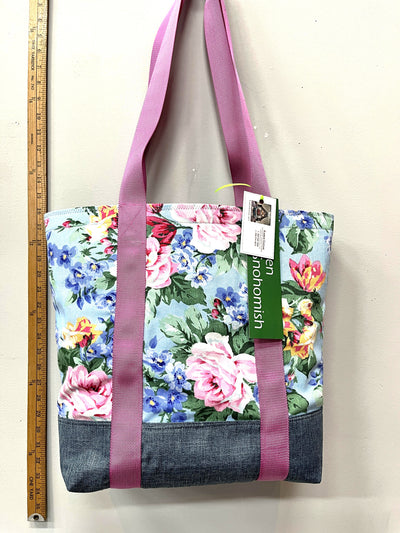 Mixed Print Panel Upcycled Tote Bag – Handmade Eco-Conscious Multi-Pattern Carryall