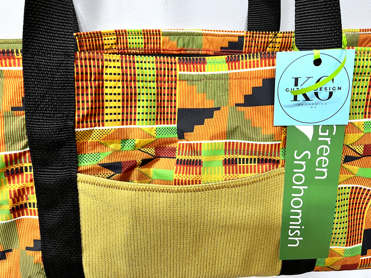 Yoga Mat Bag - Bright African print with outside pockets