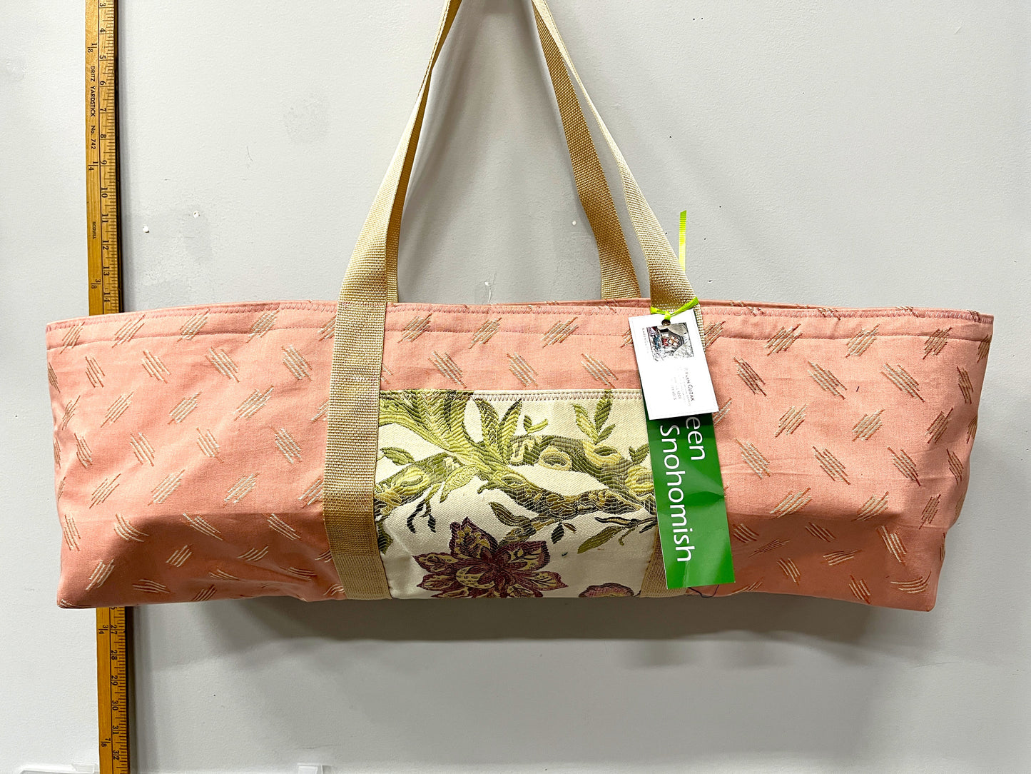 Yoga Mat Bag - Pink silk with outside pocket